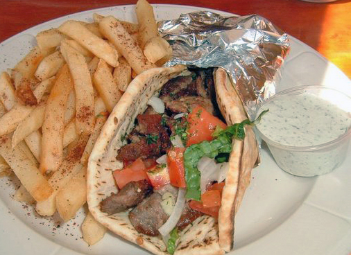 Gyros served with fries